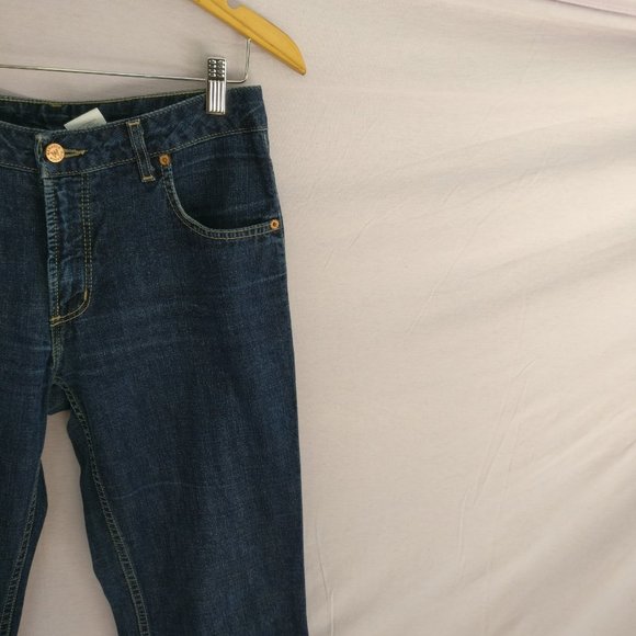 Highwaist Cotton/Linen blend Sailor Flared Jeans 30w +MEASUREMENT  35% Linen - Picture 2 of 9